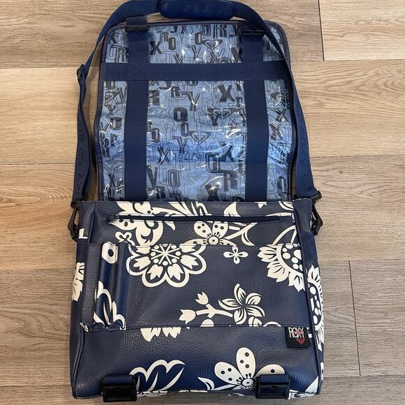 Vintage Roxy Y2K 2000s Hawaiian Floral Print Messenger Bag Crossbody EUC RARE - Picture 2 of 12